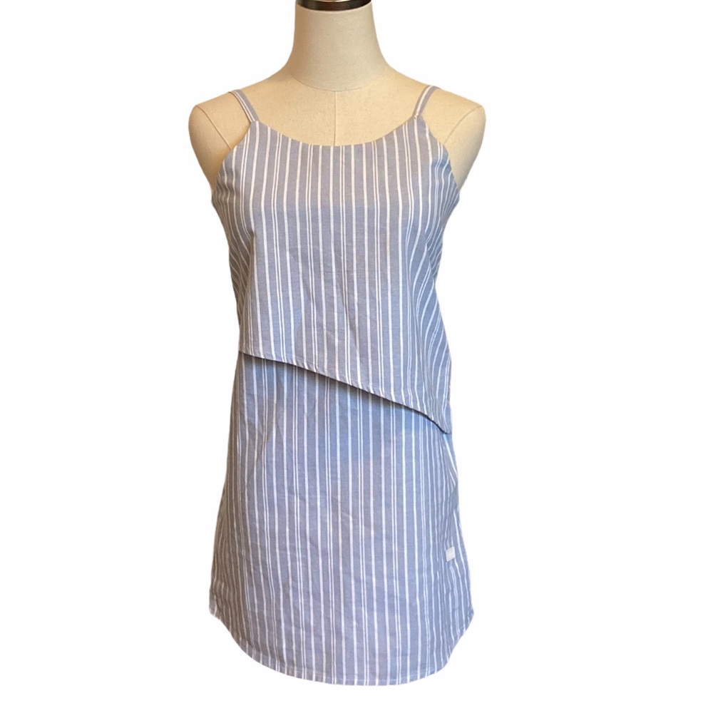 7 for all Mankind Mini Dress Spaghetti Strap Oxford Cloth M RUNS SMALL